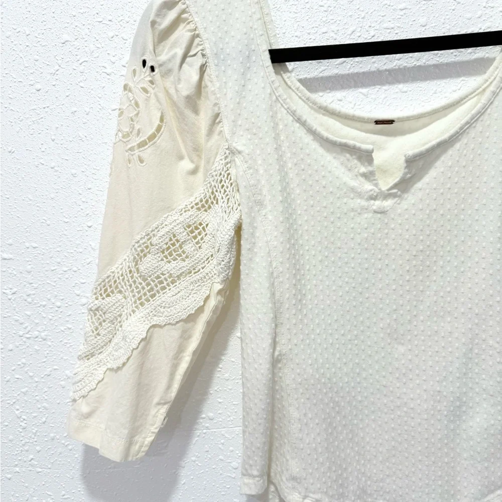 Free People Brunch‎ Date Henley Top Blouse M
